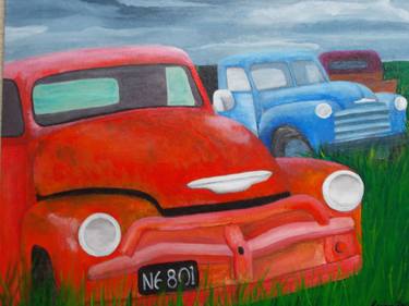 Original Figurative Car Paintings by Brian Saunders