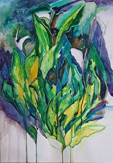 Original Abstract Expressionism Botanic Paintings by Tessa Alexander
