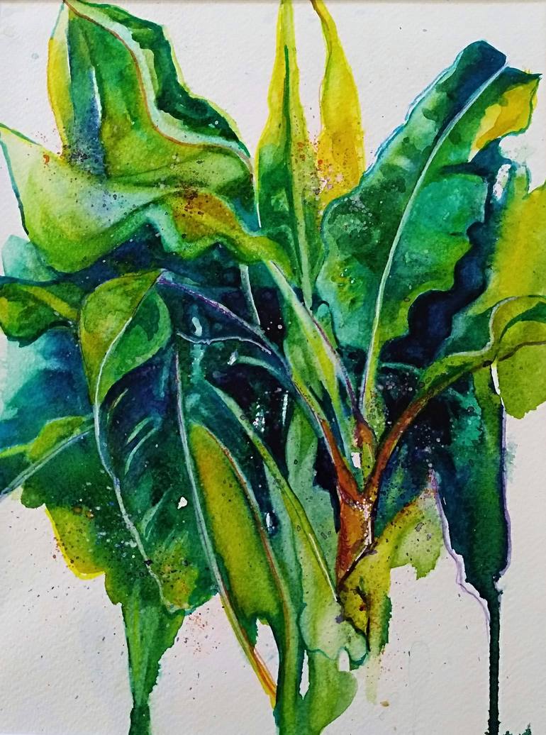 Banana Leaves Painting By Tessa Alexander Saatchi Art