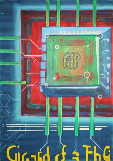 Original Surrealism Science/Technology Painting by t' kyomu