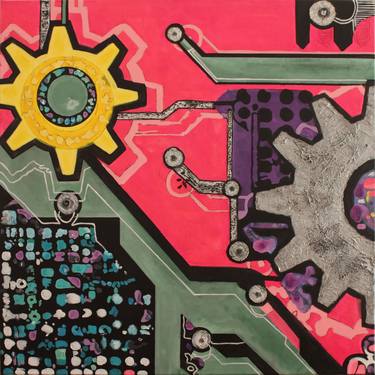 Original Surrealism Science/Technology Painting by T' Kyomu