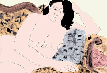Original Abstract Nude Printmaking by Daniel Heifetz