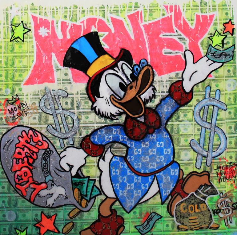 Scrooge Money Painting by Kristin Kossi | Saatchi Art