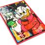 "Works like a charm!" $$$$$
Uncle Scrooge McDuck in festive mood, he loves luxury brands and cash money..
Mixed media painting, acrylic, spray paint, glitter and glossy epoxy on canvas. Signed in front and titled at the back. The artwork is framed in pink wooden frame.