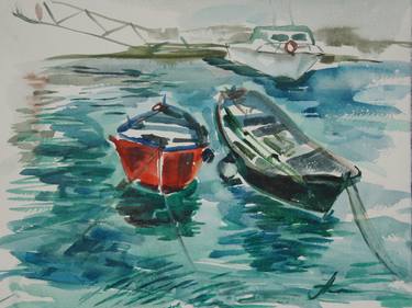 Print of Impressionism Boat Paintings by Nata Sexton