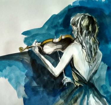 Original Expressionism Music Drawings by Nata Sexton
