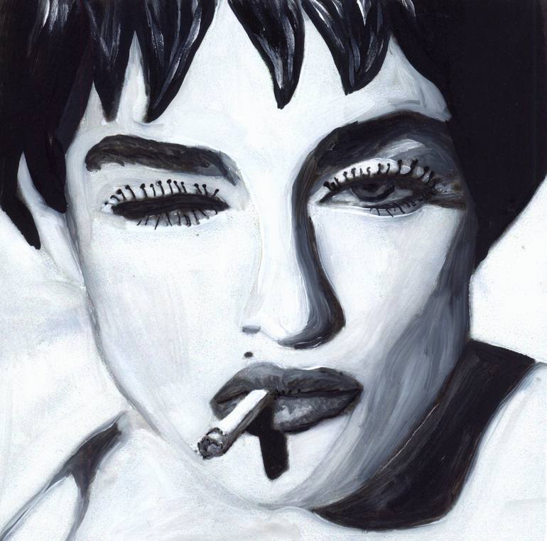 Madonna, smoking Painting by Christy Powers | Saatchi Art