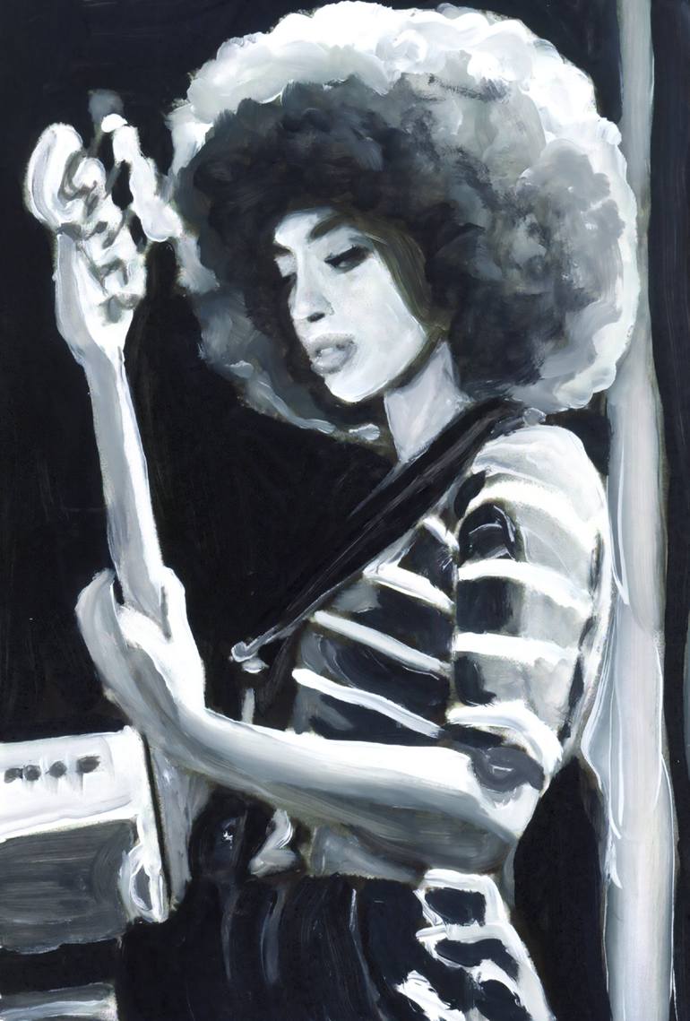 Original Black & White Pop Culture/Celebrity Paintings by Christy Powers