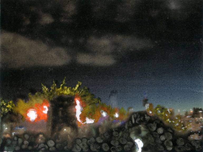 Original Landscape Painting by Christy Powers | Impressionism Art on Paper | 4th of July