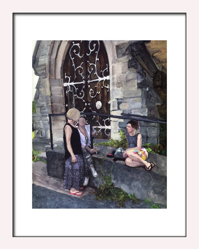 Original Documentary People Painting by Christy Powers