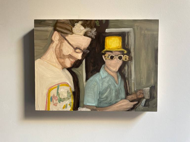 Original Documentary People Painting by Christy Powers