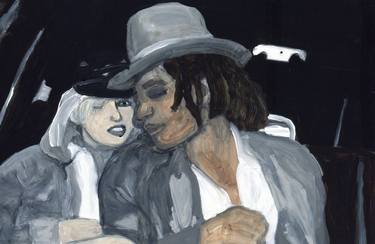 Madonna and Jean-Michel Basquiat in the back of a car thumb
