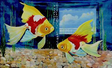 Print of Realism Fish Paintings by Lalit Sharma