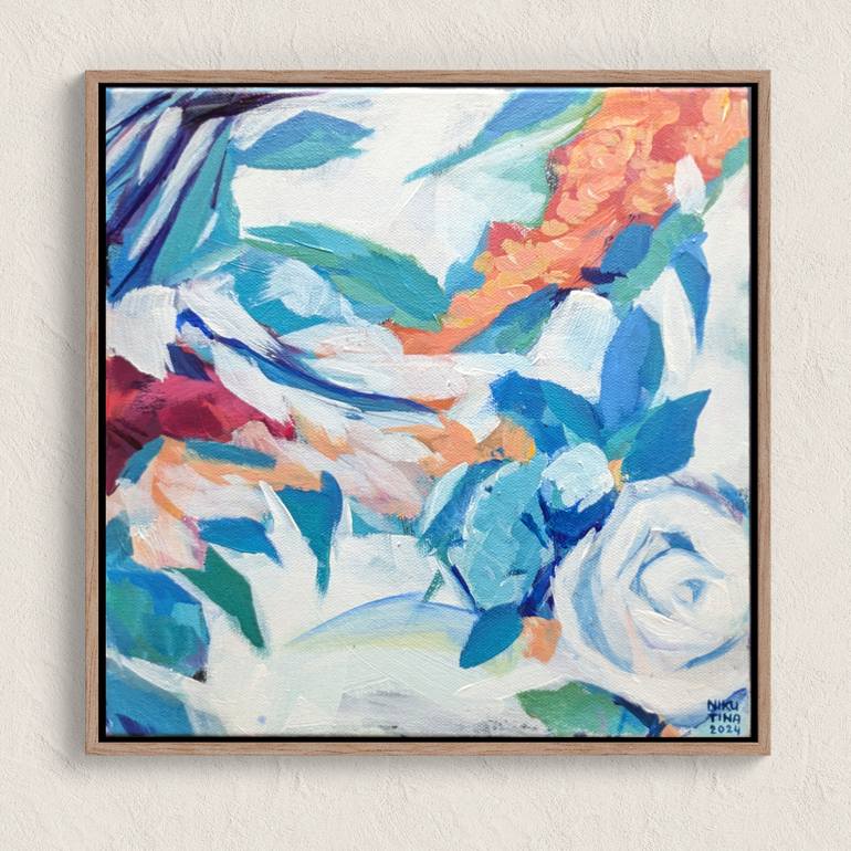 Original Abstract Floral Painting by Iana Nikutina