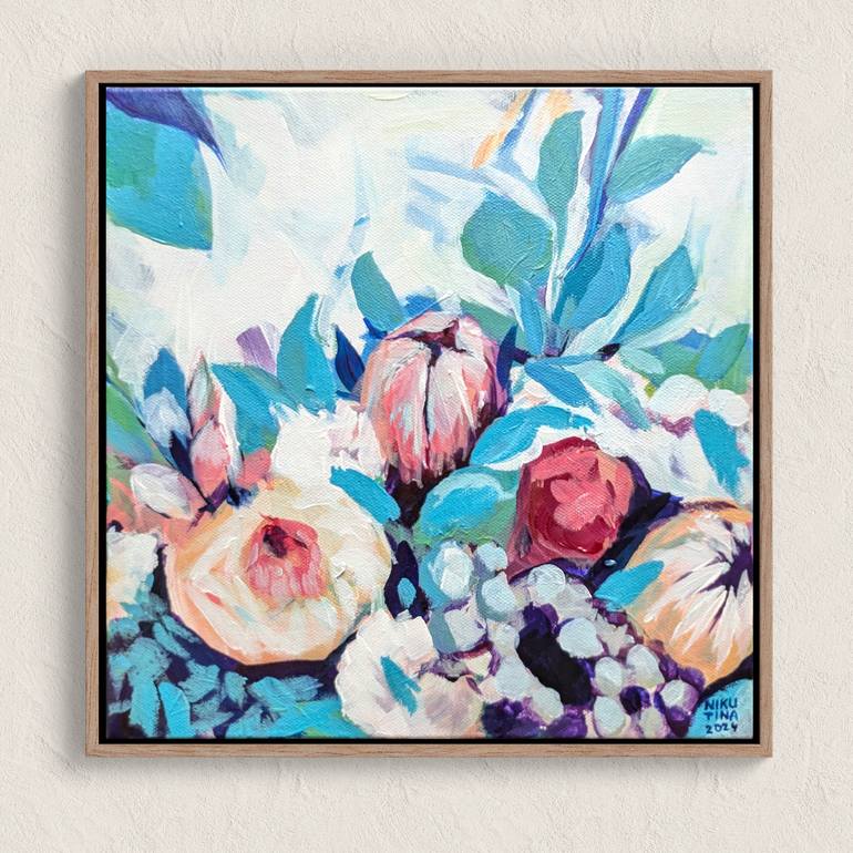 Original Abstract Floral Painting by Iana Nikutina