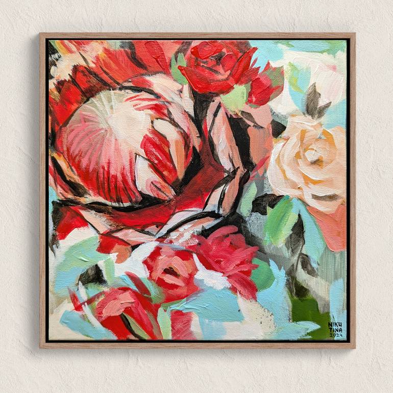 Original Abstract Floral Painting by Iana Nikutina