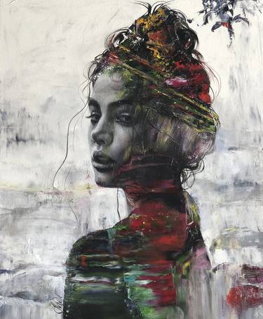 Original Abstract Portrait Paintings by Elena Mitina