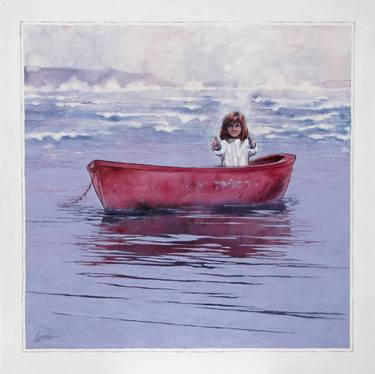Original Surrealism Boat Paintings by Sandra Lamb