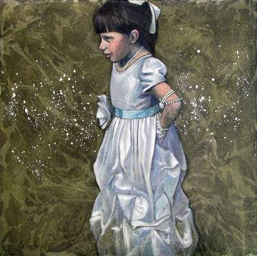 Original Figurative Children Paintings by Sandra Lamb