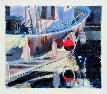 Original Impressionism Boat Paintings by Sandra Lamb