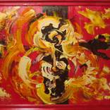 Light sand and tangerine on crimson by Sergey Dvoryaninov