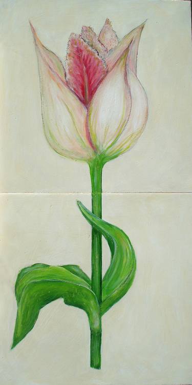 17th century tulips twin tile cream III thumb