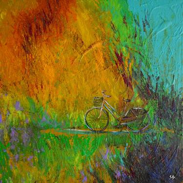 Original Expressionism Bicycle Paintings by Sara Gardner