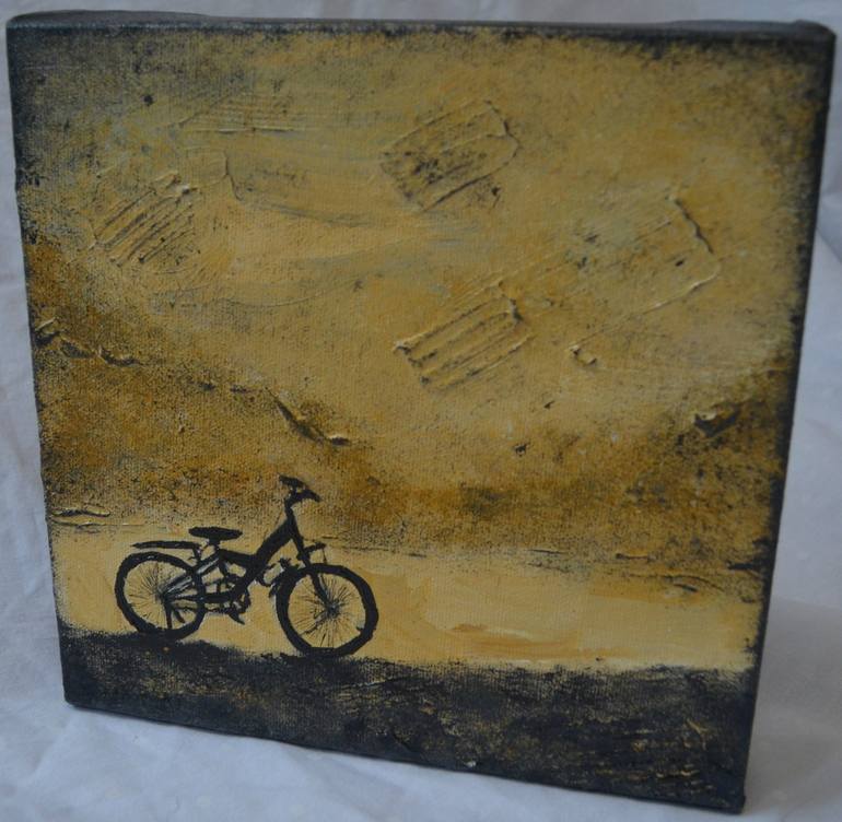 Original Abstract Expressionism Bike Painting by Sara Gardner