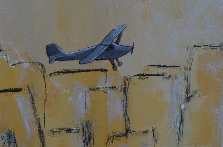 Original Abstract Expressionism Aeroplane Painting by Sara Gardner