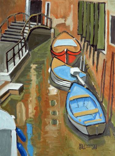 Boats In A Venetian Canal thumb