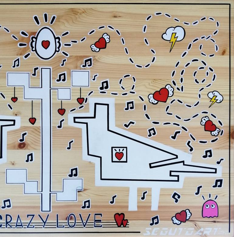 Original Pop Art Love Painting by SEGUTOART SEGUTO