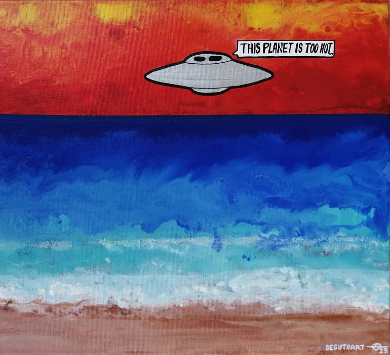 Original Pop Art Beach Painting by Segutoart Seguto