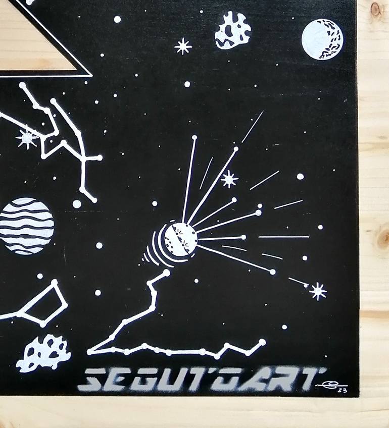 Original Pop Art Outer Space Painting by SEGUTOART SEGUTO