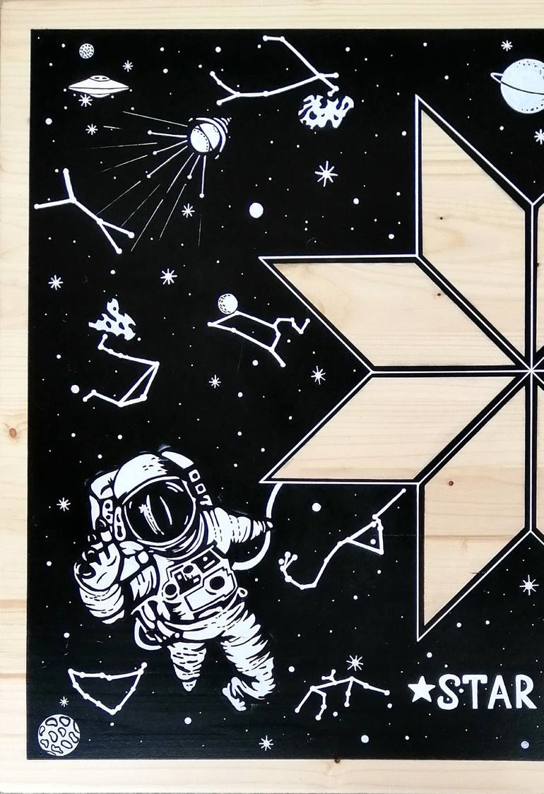 Original Pop Art Outer Space Painting by SEGUTOART SEGUTO