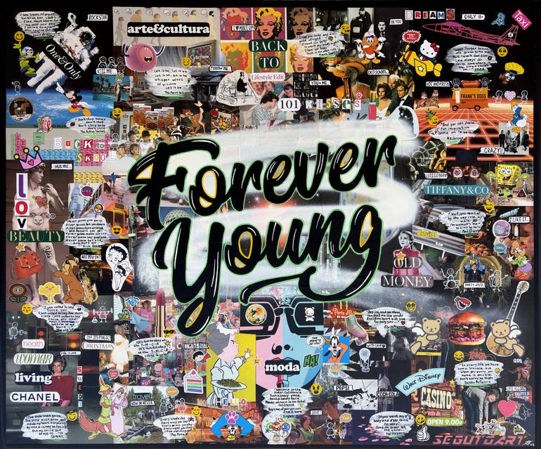 Original Pop Culture/Celebrity Painting by Segutoart Seguto | Pop Art Art on Wood | FOREVER YOUNG