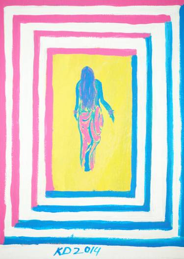 Pink Goes For Blue, Modern Art, Acrylic, Artist, Figures & Portraits  thumb