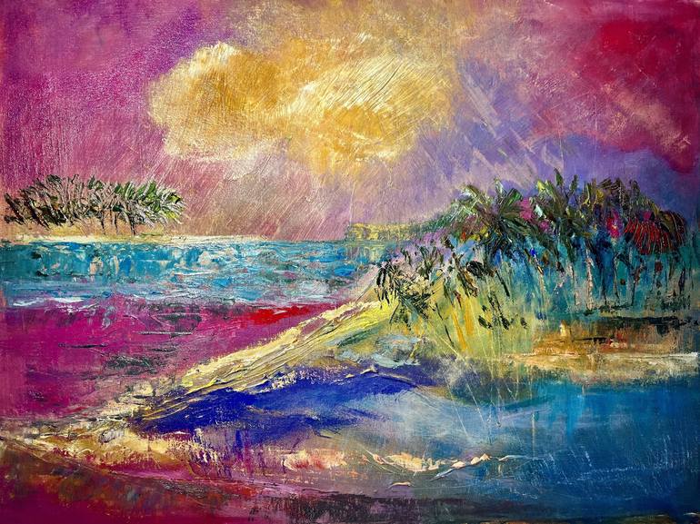 Original Expressionism Beach Paintings by Esther Tajani