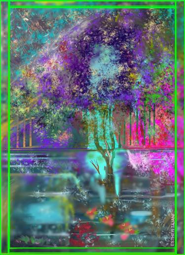 Original Abstract Expressionism Tree Digital by Esther Tajani
