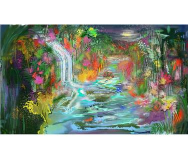 Peace, water and colours. (Digital painting art) thumb
