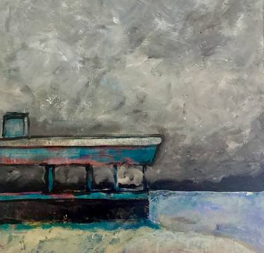 Original Abstract Expressionism Beach Painting by Todd Gutmann