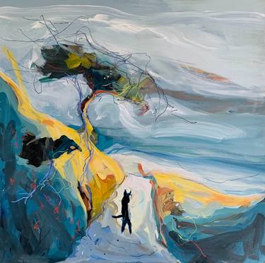 Original Expressionism Beach Paintings by anne ducrot