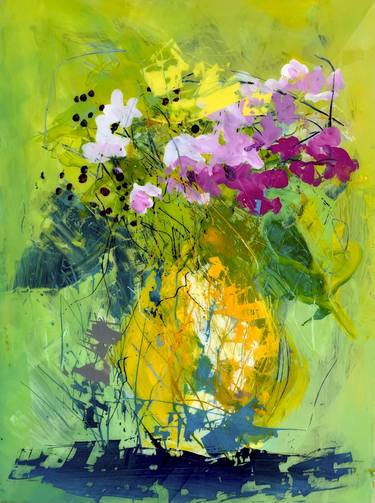 Original Abstract Expressionism Floral Paintings by anne ducrot