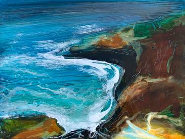 Original Abstract Expressionism Seascape Paintings by anne ducrot