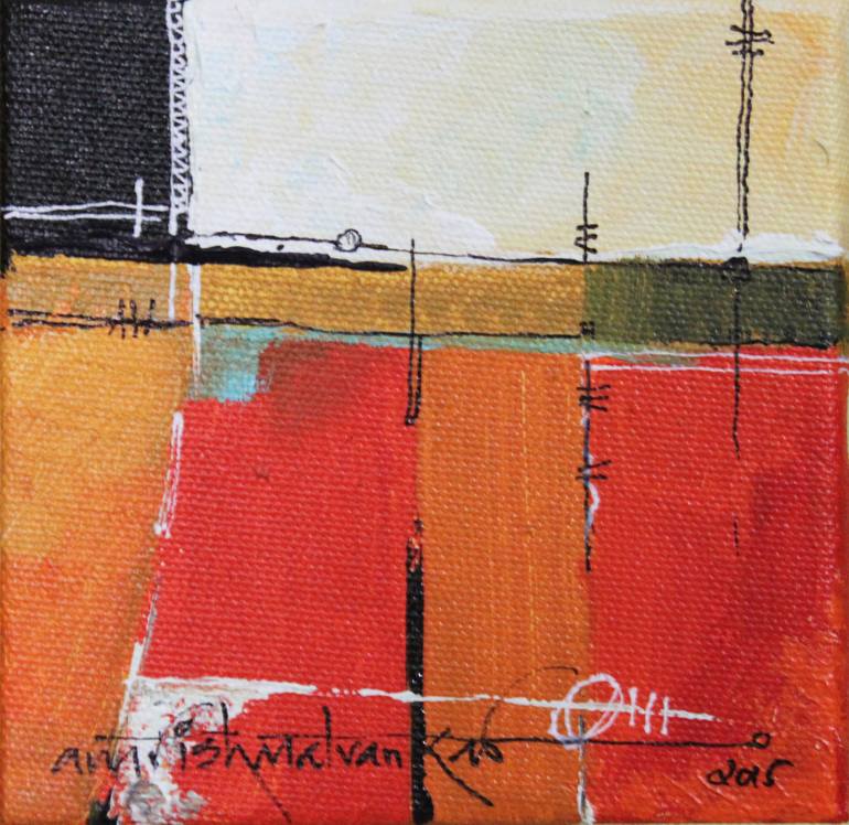 Original Abstract Expressionism Abstract Painting by Amrish Malvankar