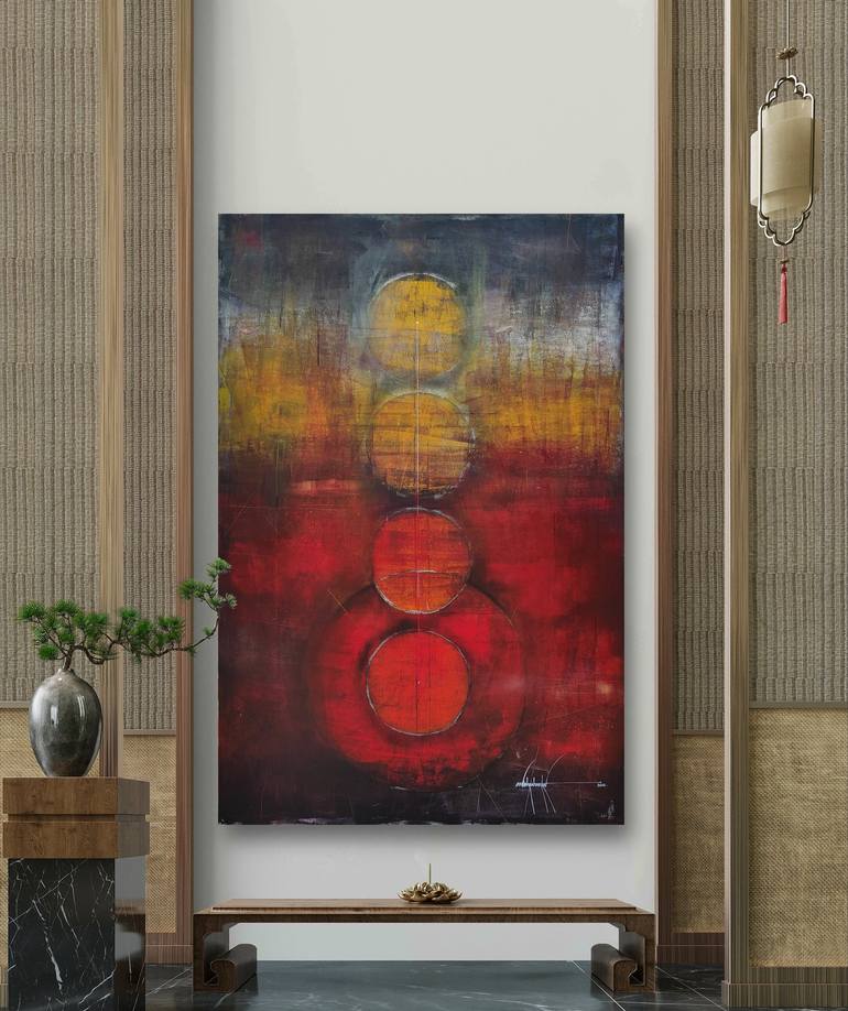 Original Abstract Expressionism Abstract Painting by Amrish Malvankar