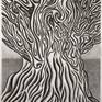 An abstract charcoal drawing with a spiritual and emotive tone. A blend of natural forms and shapes intermixed with a surreal approach.
50x70cm on 170gsm acid free paper.
This work has been coated with long lasting and invisible fixative/varnish to
protect it.
It has a 1 cm white border all around it.