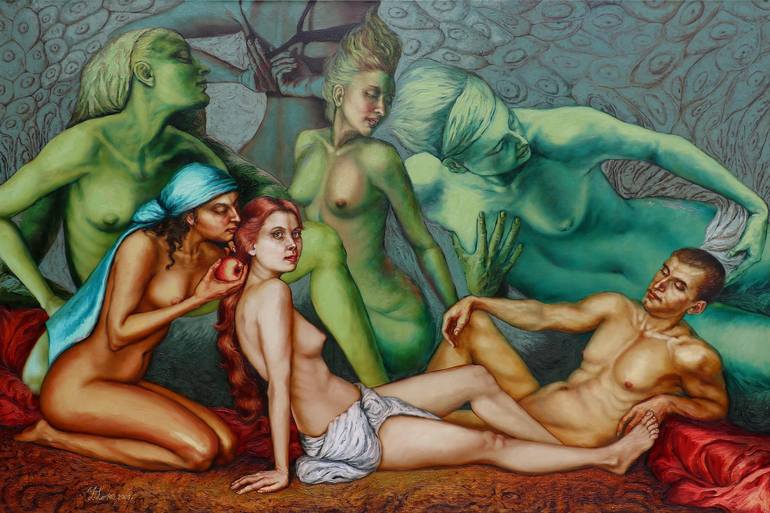 Print of Figurative Nude Paintings by Yunia Lores