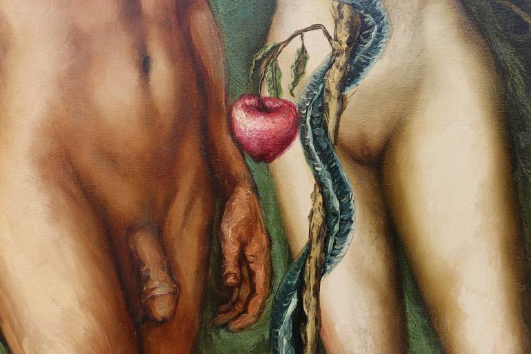 Original Figurative Nude Painting by Yunia Lores