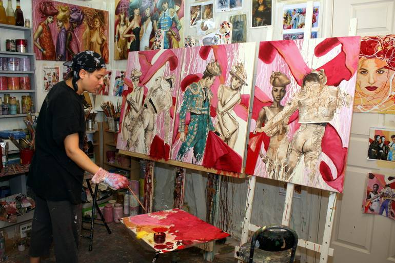 Original Figurative Fashion Painting by Yunia Lores