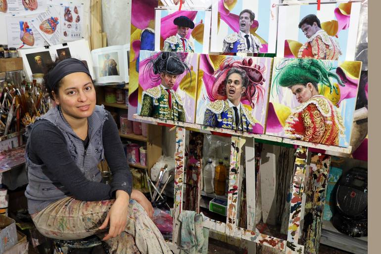 Original Figurative People Painting by Yunia Lores